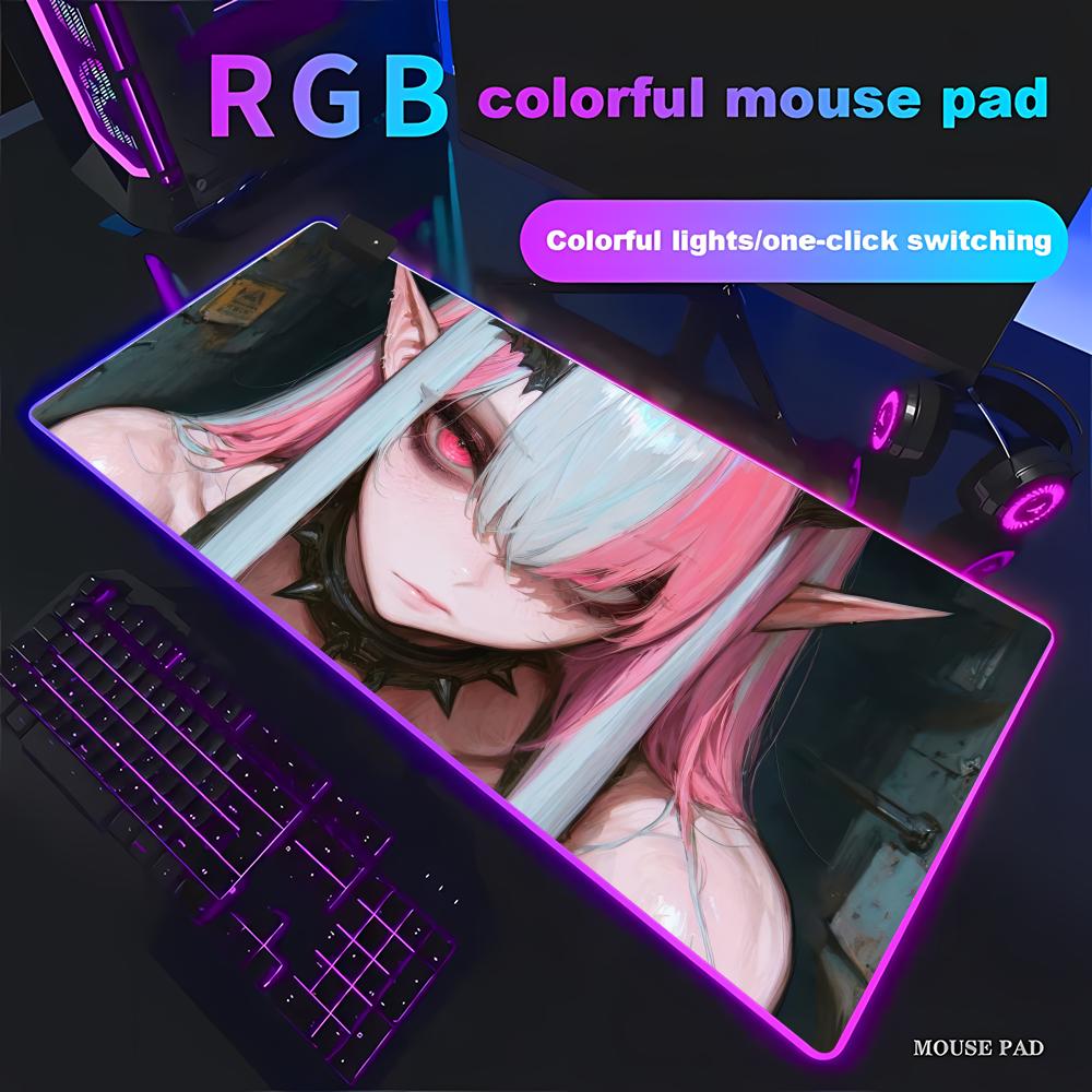 Mouse Pad Extended Rgb - HYBXAXC Dark Goth Devil Elf Anime